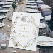 ワイルドフラワーカトリック洗礼式の歓迎サイン 台座サイン