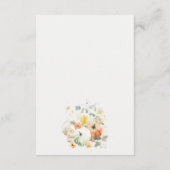 ワイルドフラワーカボチャ水彩ウェディングレセプション エンクロージャーカード (裏面)