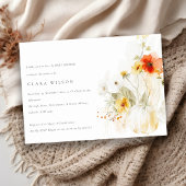 ワイルドフラワーカボチャ水彩ベビーシャワー 招待状