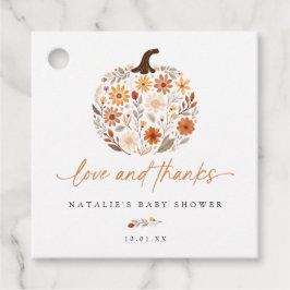 ワイルドフラワーカボチャ秋ベビーシャワー フェイバータグ