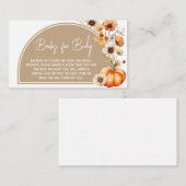 ワイルドフラワーカボチャ赤ちゃんシャワーブックベビー エンクロージャーカード (正面/裏面)