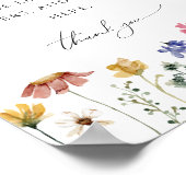 ワイルドフラワーカラフルおむつラッフル赤ちゃんシャワーサイン ポスター (角)