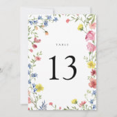 ワイルドフラワーカラフルのおとぎ結婚話のテーブル番号 (正面)
