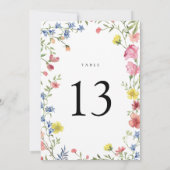 ワイルドフラワーカラフルのおとぎ結婚話のテーブル番号 (裏面)