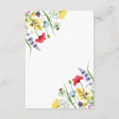 ワイルドフラワーカラフルのウェディングレセプションカード エンクロージャーカード (裏面)