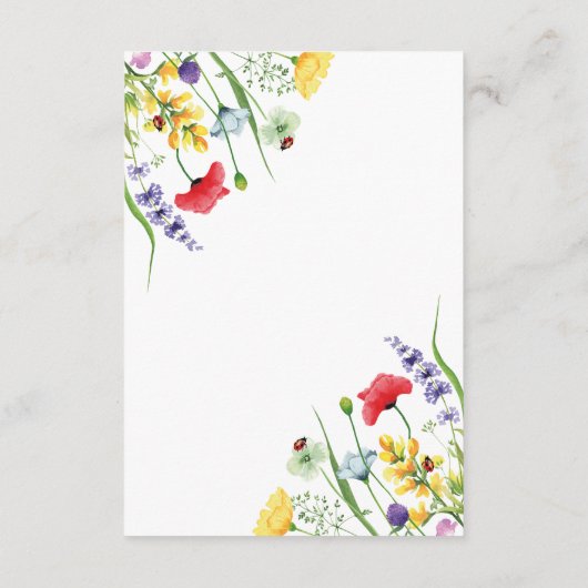 ワイルドフラワーカラフルのウェディングレセプションカード エンクロージャーカード (裏面)