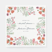 ワイルドフラワーカラフルのブライダルシャワーへの招待 スタンダードランチョンナプキン (正面)
