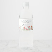 ワイルドフラワーカラフルのブライダルシャワーへの招待 ペットボトルラベル (正面)
