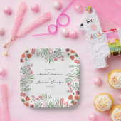 ワイルドフラワーカラフルのブライダルシャワーへの招待 ペーパープレート (パーティー)