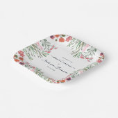 ワイルドフラワーカラフルのブライダルシャワーへの招待 ペーパープレート (傾斜あり)