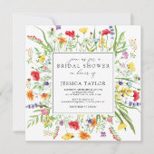 ワイルドフラワーカラフルのブライダルシャワーへの招待 招待状 (正面)