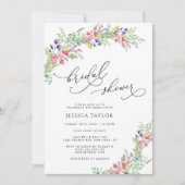 ワイルドフラワーカラフルのブライダルシャワーへの招待 招待状 (正面)