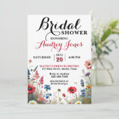 ワイルドフラワーカラフルのブライダルシャワーへの招待 招待状 (スタンド正面)