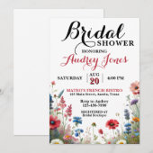 ワイルドフラワーカラフルのブライダルシャワーへの招待 招待状 (正面/裏面)