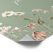 ワイルドフラワーカラフルのブライダルシャワーカードのギフト ポスター (角)