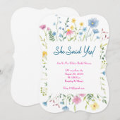 ワイルドフラワーカラフルのブライダルシャワー招待 招待状 (正面/裏面)