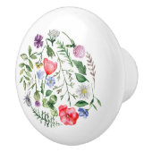 ワイルドフラワーカラフルの丸いノブ セラミックノブ (右)