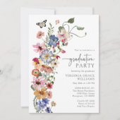 ワイルドフラワーカラフルの写真卒業 招待状 (正面)