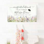 ワイルドフラワーカラフルの卒業バナー 横断幕 (インサイチュ)