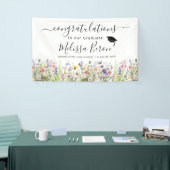 ワイルドフラワーカラフルの卒業バナー 横断幕 (トレードショー)