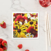 ワイルドフラワーカラフルの印象派のスタイルデコパージュ スタンダードカクテルナプキン (インサイチュ)