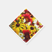 ワイルドフラワーカラフルの印象派のスタイルデコパージュ スタンダードカクテルナプキン (角)