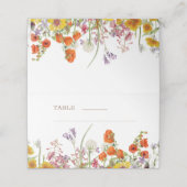 ワイルドフラワーカラフルの国の結婚式 プレイスカード (外部開封)