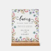 ワイルドフラワーカラフルの春の結婚式の恩恵 アクリルサイン (正面)