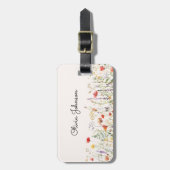 ワイルドフラワーカラフルの水彩夏のフローラ ラゲッジタグ (正面縦)