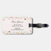 ワイルドフラワーカラフルの水彩夏のフローラ ラゲッジタグ (裏面横)