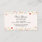 ワイルドフラワーカラフルの水彩夏のフローラ 名刺 (裏面)