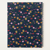 ワイルドフラワーカラフルの水色ブルーデザイン プランナー手帳 (裏面)