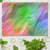 ワイルドフラワーカラフルの波状テクスチャ キッチンタオル (折り畳み)