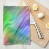 ワイルドフラワーカラフルの波状テクスチャ キッチンタオル (四つ折り)