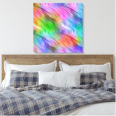 ワイルドフラワーカラフルの波状テクスチャ キャンバスプリント (インサイチュ (寝室))