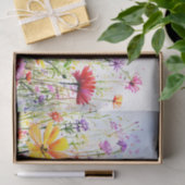 ワイルドフラワーカラフルの牧草地の水彩 薄葉紙 (ギフト)