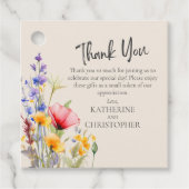 ワイルドフラワーカラフルの結婚ありがとうギフト フェイバータグ (正面)