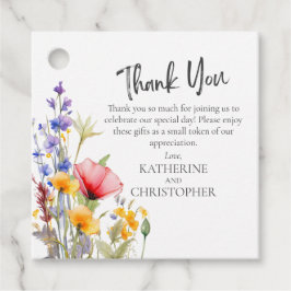 ワイルドフラワーカラフルの結婚ありがとうギフト フェイバータグ