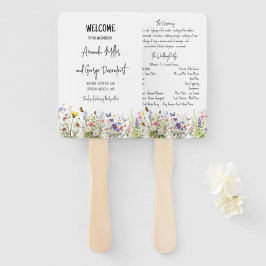 ワイルドフラワーカラフルの結婚式のプログラムファン ハンドファン