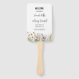 ワイルドフラワーカラフルの結婚式のプログラムファン ハンドファン