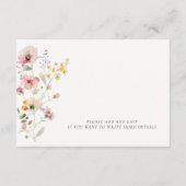 ワイルドフラワーカラフルの結婚詳細のエンクロージャカード エンクロージャーカード (裏面)