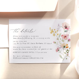 ワイルドフラワーカラフルの結婚詳細のエンクロージャカード エンクロージャーカード