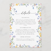 ワイルドフラワーカラフルの結婚詳細のエンクロージャカード エンクロージャーカード (正面)