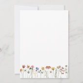 ワイルドフラワーカラフルの赤ちゃんシャワー女の子 招待状 (裏面)