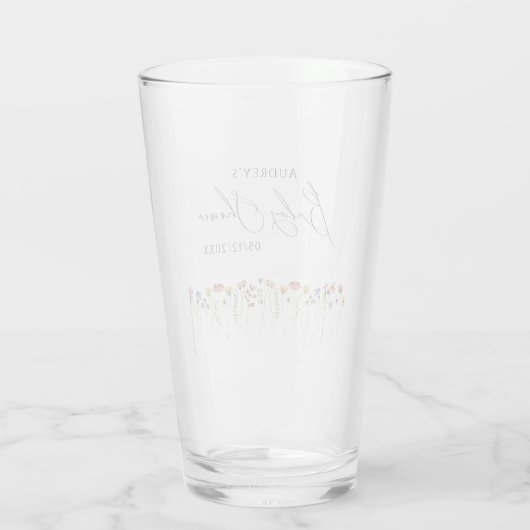 ワイルドフラワーカラフルの赤ちゃんシャワー タンブラーグラス (裏面)