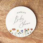 ワイルドフラワーカラフルの赤ちゃんシャワー ラウンドペーパーコースター