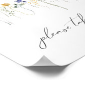 ワイルドフラワーカラフルの赤ん坊のシャワーの好意サイン ポスター (角)