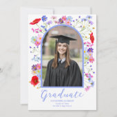 ワイルドフラワーカラフルアースタイリッシュチ大学院写真 案内状 (正面)