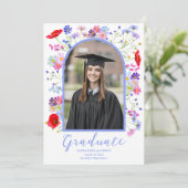 ワイルドフラワーカラフルアースタイリッシュチ大学院写真 案内状 (スタンド正面)