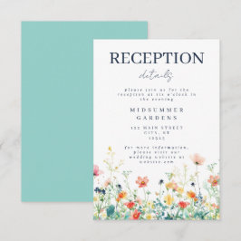 ワイルドフラワーカラフルウェディングレセプション エンクロージャーカード